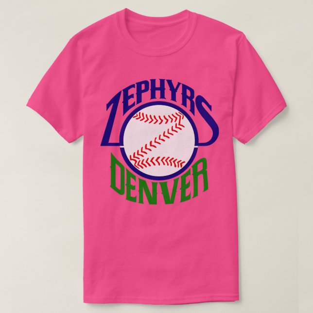 Defunct Denver Zephyrs Minor League Baseball 1989 T Shirt (Design framsida)