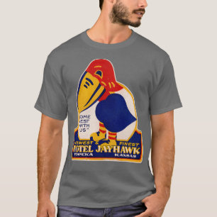 Defunct Hotel Jayhawk Topeka Kansas Luggage Label T Shirt