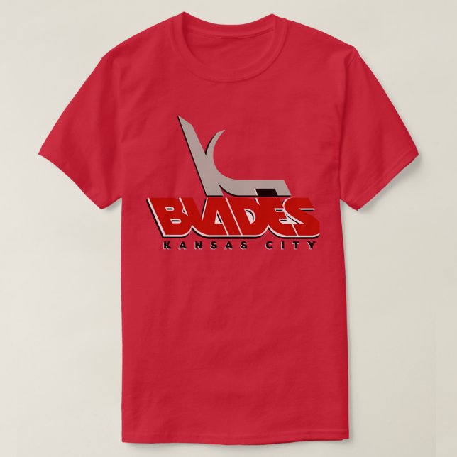 Defunct Kansas City Blades IHL Hockey 1990 T Shirt (Design framsida)