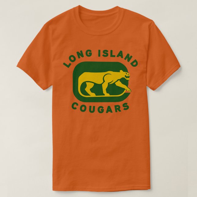 Defunct Long Island Cougars NAHL Hockey 1973 T Shirt (Design framsida)
