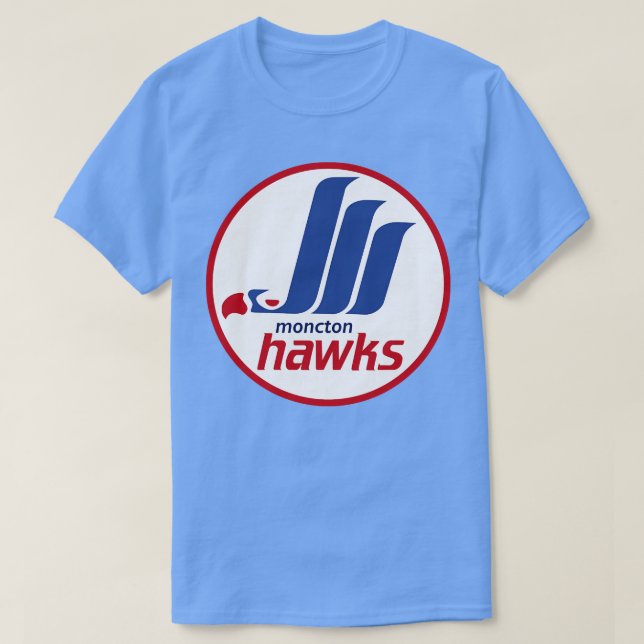 Defunct Moncton Hawks Hockey 1987 T Shirt (Design framsida)