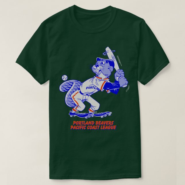 Defunct Portland Beavers PCL Baseball 1972 T Shirt (Design framsida)