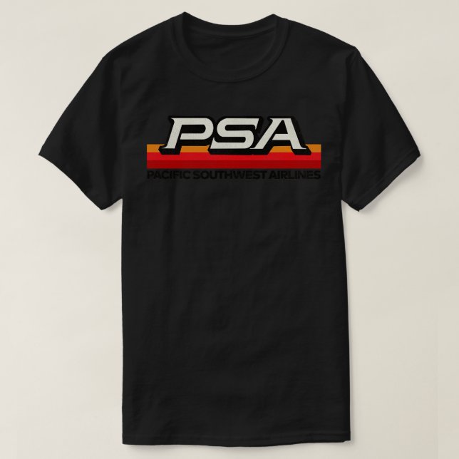 Defunct PSA Airlines 70 s 80: s Pacific California T Shirt (Design framsida)