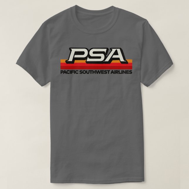Defunct PSA Airlines 70 s 80: s Pacific California T Shirt (Design framsida)