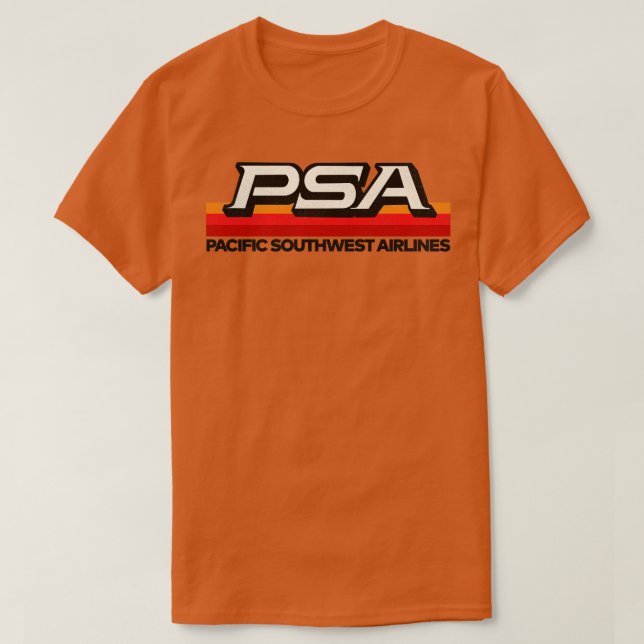 Defunct PSA Airlines 70 s 80: s Pacific California T Shirt (Design framsida)