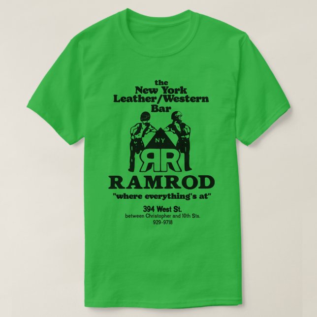 Defunct RAMROD 70:s Gay Nightubben NYC T Shirt (Design framsida)