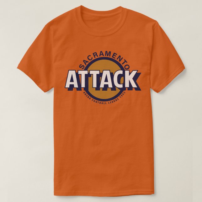 Defunct Sacramento Attack Arena 1992 T Shirt (Design framsida)