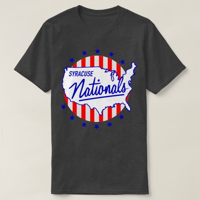 Defunct Syracuse Nationals NBL Basketball 1948 T Shirt (Design framsida)