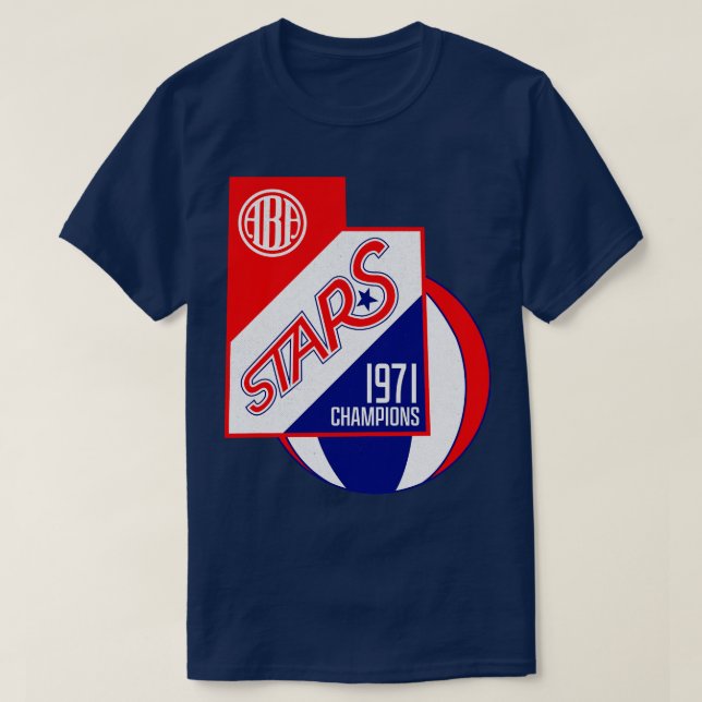 Defunct Utah Stars 1971 ABA Champions T Shirt (Design framsida)