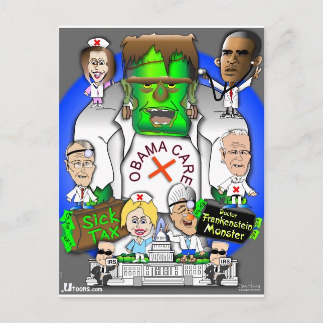 Defund Obama Care Vykort (Framsida)