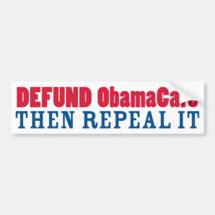 Defund ObamaCare återkallar därefter det Bildekal