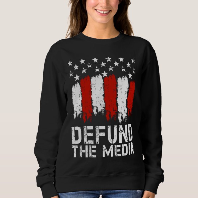 Defund The Media  Medical Freedom No Mandates T Shirt (Framsida)