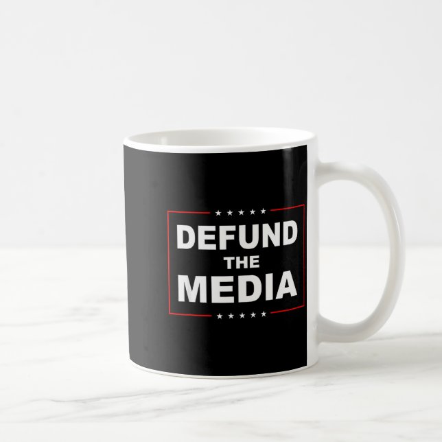 Defund The Media Stop Don't Suprt Fake News  Kaffemugg (Höger)