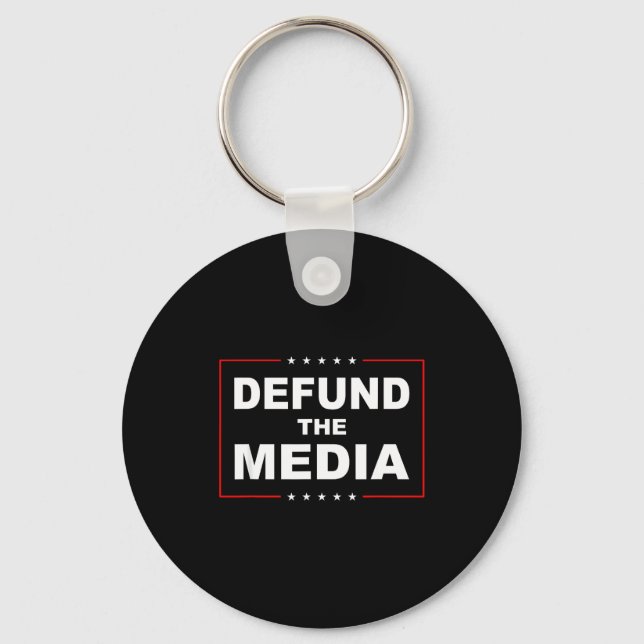 Defund The Media Stop Don't Suprt Fake News  Nyckelring (Framsida)