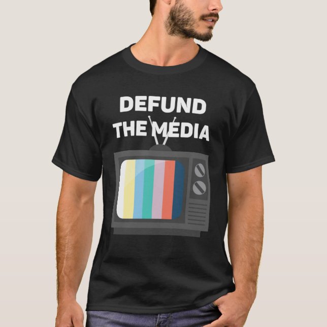 Defund The Media Vintage T Shirt (Framsida)
