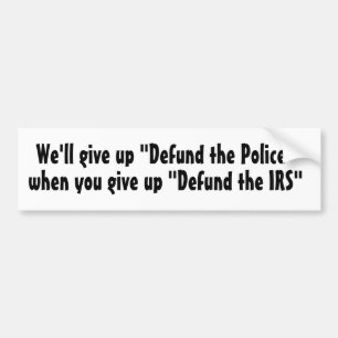 "Defund the Police" vs "Defund the IRS" Bildekal
