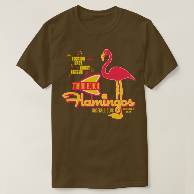 Defundra Miami Beach Flamingos Baseball Team 1 T Shirt (Design framsida)