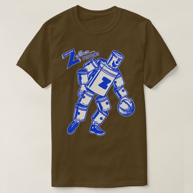 Defunkt Fort Wayne Zollner Pistons Basketball Team T Shirt (Design framsida)
