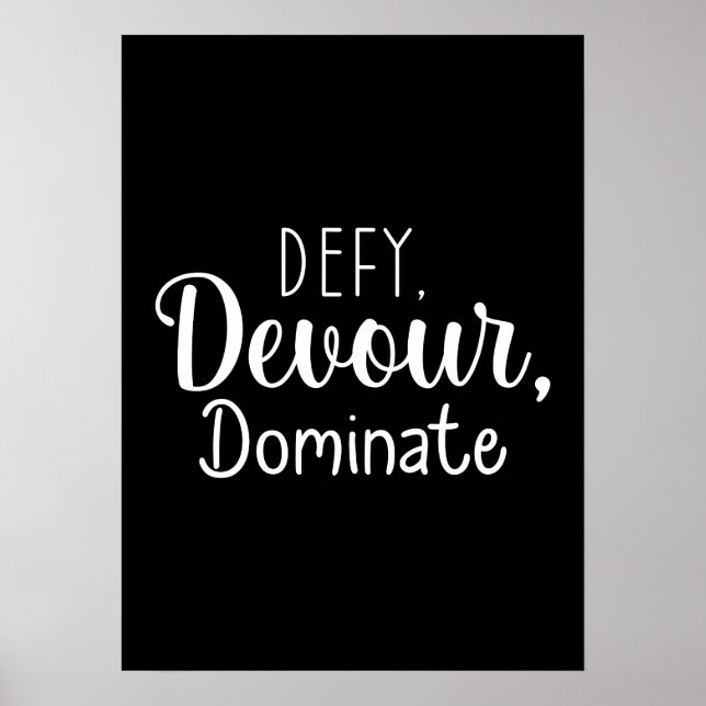 Defy, Devour, Dominate - Hustle, Gym, Success Poster (Framsidan)