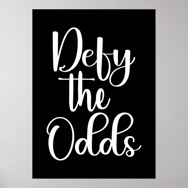 Defy the Odds - Hustle, Gym, Success Motivational Poster (Framsidan)