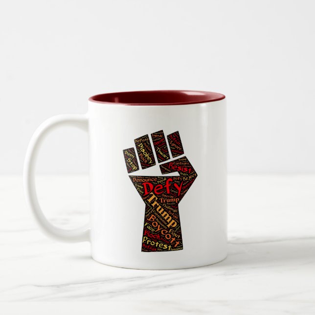 DEFY TRUMP FIST TVÅ TON COFFEE MUGG (Vänster)