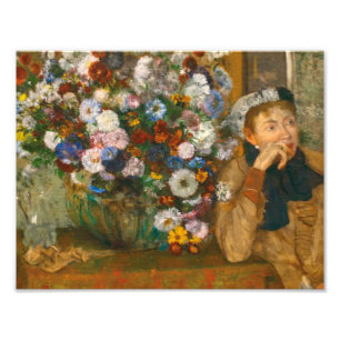 Degas A Woman Seside a Vas of Flowers Fototryck