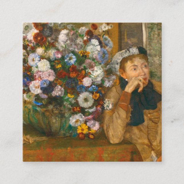 Degas A Woman Seside a Vas of Flowers Tilläggskort (Framsida)