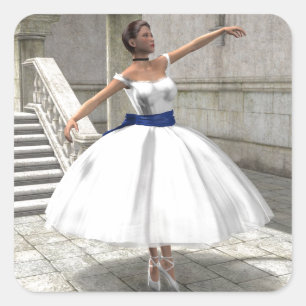 Degas Ballerina Square Sticker Fyrkantigt Klistermärke