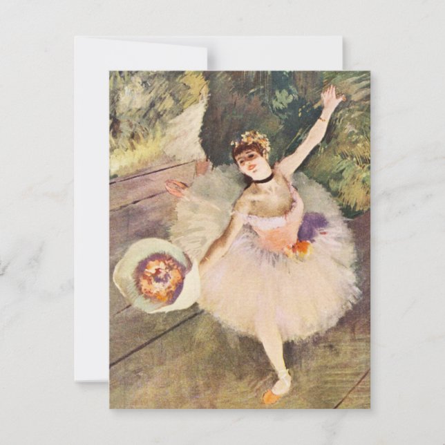 Degas ballerinaen med buketten av blommainbjudan inbjudningar (Framsida)