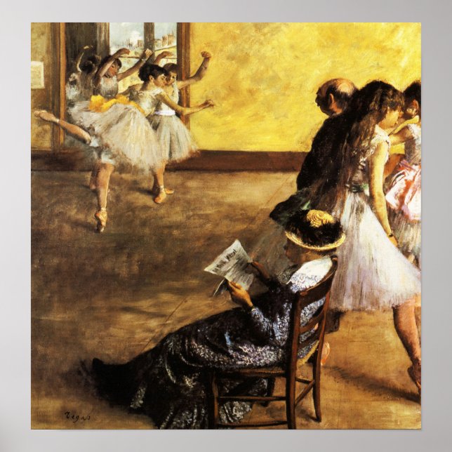 Degas - Ballet klass Dance Hall 1880 Poster (Framsidan)