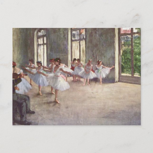 Degas' Ballet Rehearsal Vykort (Framsida)