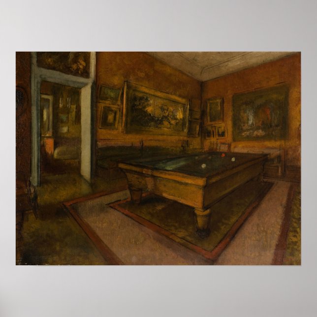 Degas - Biljardrum på Menil-Hubert Poster (Framsidan)