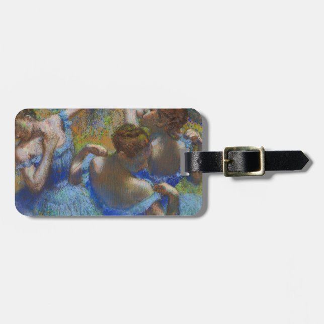 Degas Blå Dansare Pastell Finkonst Mästerverk Bagagebricka (Horisontell Framsida)