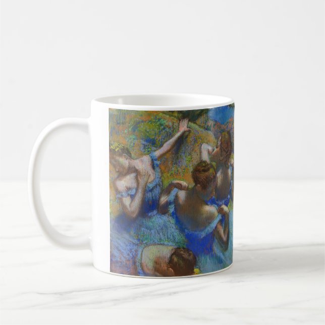 Degas Blå Dansare Pastell Finkonst Mästerverk Kaffemugg (Vänster)
