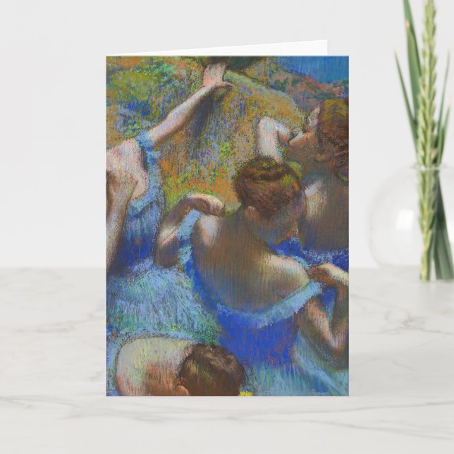 Degas Blå Dansare Pastell Finkonst Mästerverk Kort (Framsida)