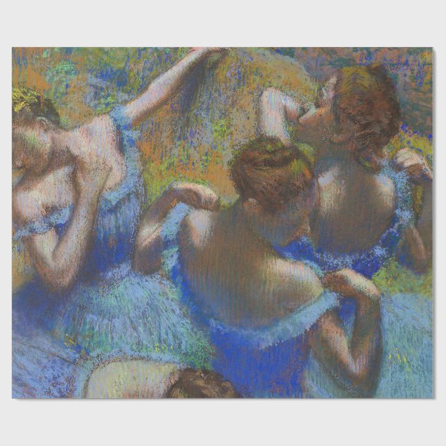 Degas Blå Dansare Pastell Finkonst Mästerverk Presentpapper (Platt)