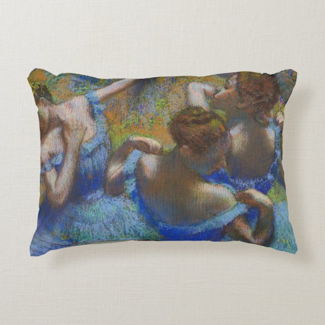 Degas Blå Dansare Pastell Finkonst Mästerverk Prydnadskudde (Framsidan)