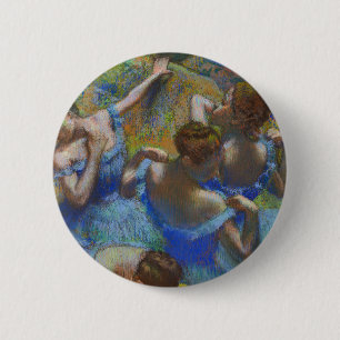 Degas Blå Dansare Pastell Konst Mästerverk Knapp