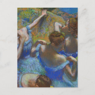 Degas Blå Dansare Pastell Konst Mästerverk Vykort