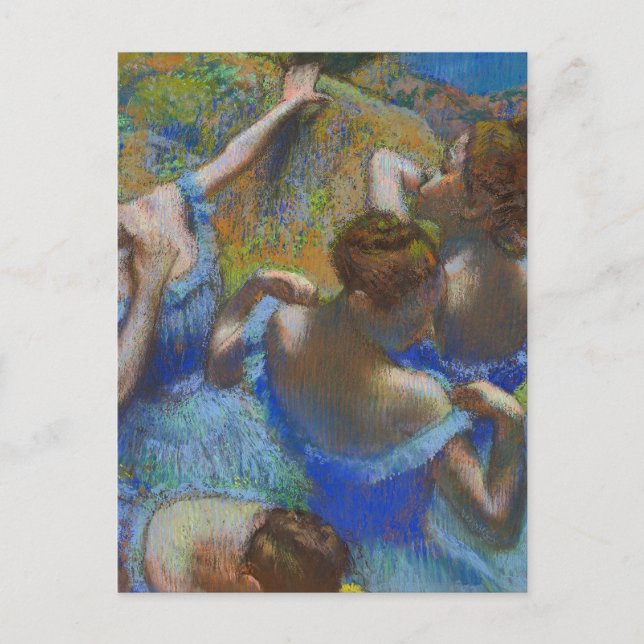 Degas Blå Dansare Pastell Konst Mästerverk Vykort (Framsida)