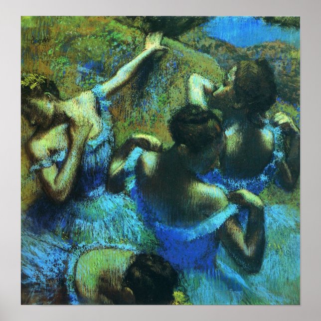Degas - Blue Dancers 1899 Poster (Framsidan)