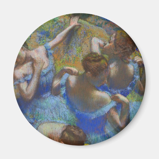 Degas Blue Dancers Pastel Fine Art Masterpiece Magnet (Framsidan)