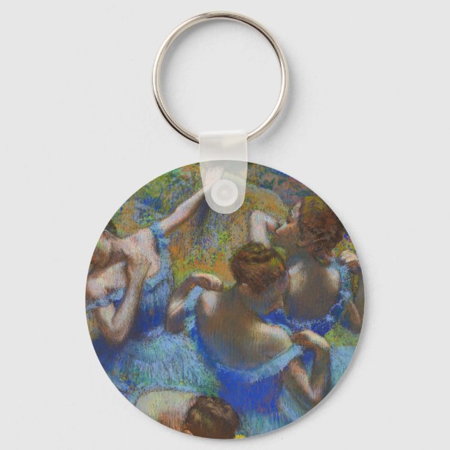 Degas Blue Dancers Pastel Fine Art Masterpiece Nyckelring (Framsida)