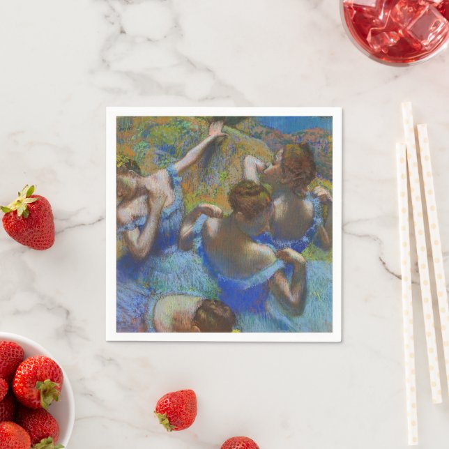 Degas Blue Dancers Pastel Fine Art Masterpiece Pappersservett (Insitu)