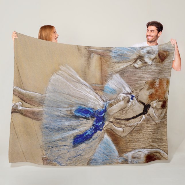 Degas Dancer with Blue Ribbon   Fleece Blanket (På plats)