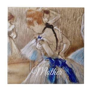 Degas Dancer With Blue Ribbon Kakelplatta