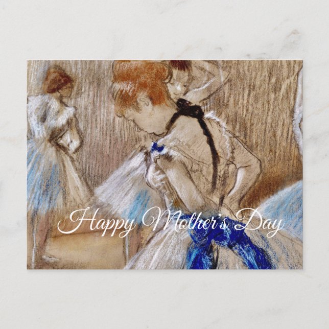 Degas Dancer With Blue Ribbon Vykort (Framsida)