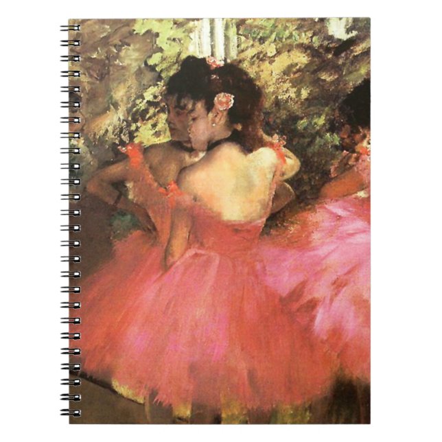 Degas dansare i rosa anteckningsbok med spiral (Framsidan)