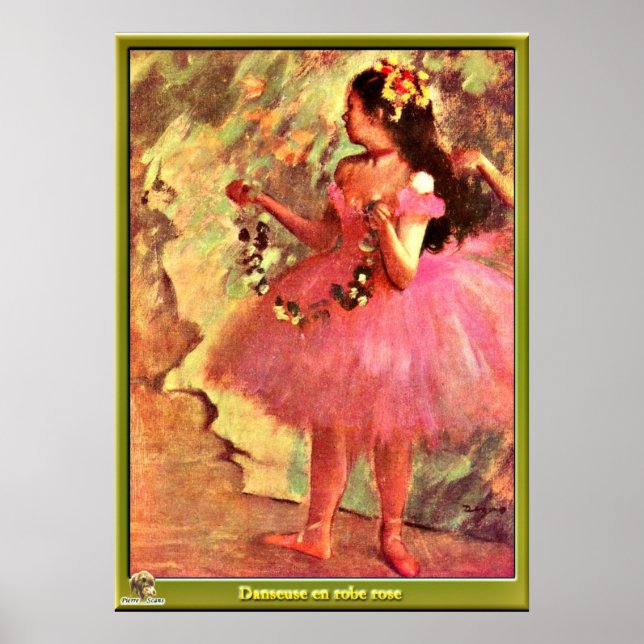 Degas - dansare i Rosa Dress-1880 Poster (Framsidan)