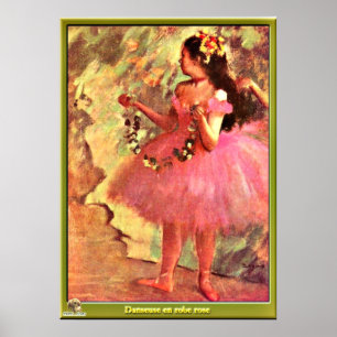 Degas - dansare i Rosa Dress-1880 Poster